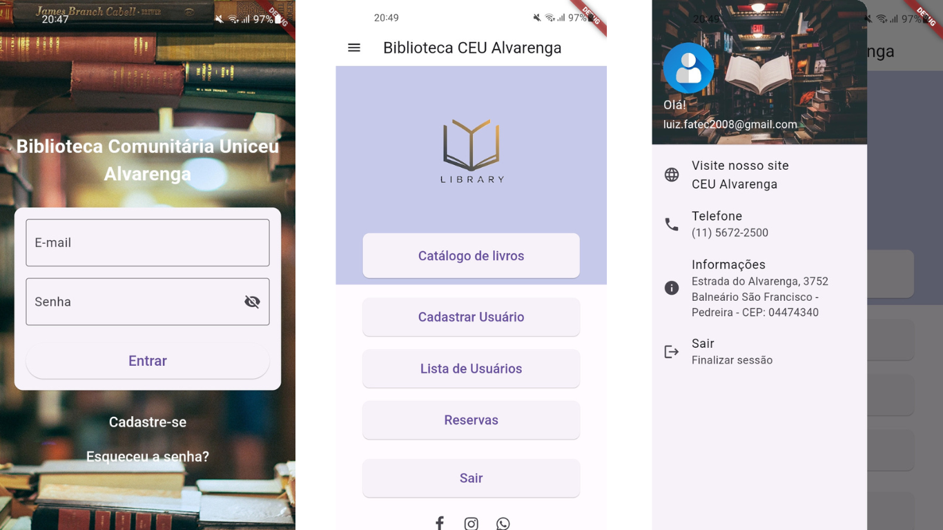 Screenshot do Projeto App Biblioteca Virutal